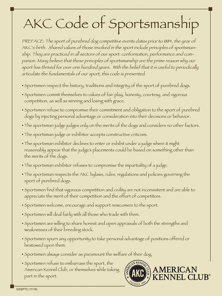 akc code of sportsmanship